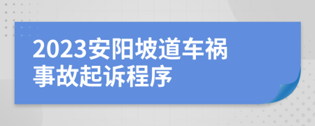 2023安阳坡道车祸事故起诉程序