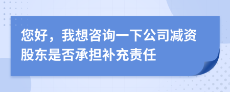 您好，我想咨询一下公司减资股东是否承担补充责任