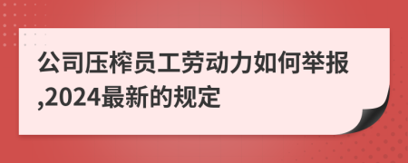 公司压榨员工劳动力如何举报,2024最新的规定