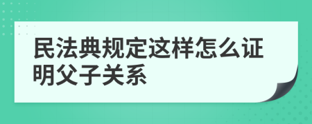 民法典规定这样怎么证明父子关系
