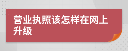 营业执照该怎样在网上升级