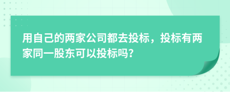 用自己的两家公司都去投标，投标有两家同一股东可以投标吗？