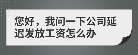您好，我问一下公司延迟发放工资怎么办