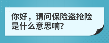 你好，请问保险盗抢险是什么意思喃？