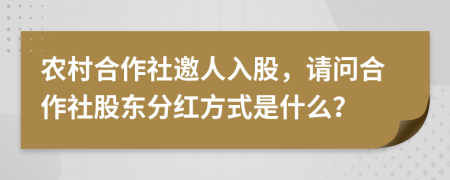 农村合作社邀人入股，请问合作社股东分红方式是什么？