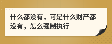 什么都没有，可是什么财产都没有，怎么强制执行