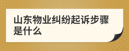 山东物业纠纷起诉步骤是什么