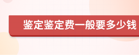 鉴定鉴定费一般要多少钱