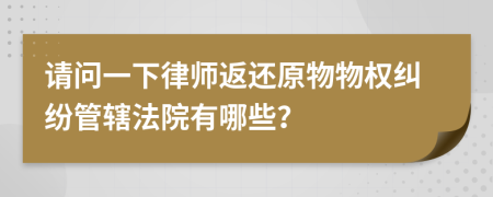 请问一下律师返还原物物权纠纷管辖法院有哪些？