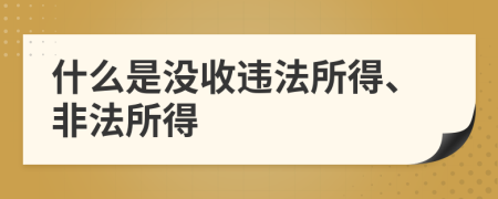 什么是没收违法所得、非法所得