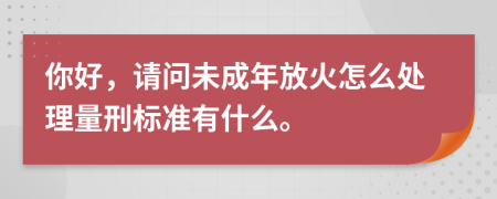 你好，请问未成年放火怎么处理量刑标准有什么。