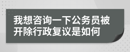 我想咨询一下公务员被开除行政复议是如何