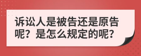诉讼人是被告还是原告呢？是怎么规定的呢？