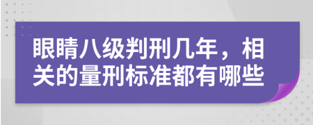 眼睛八级判刑几年，相关的量刑标准都有哪些