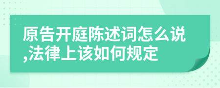 原告开庭陈述词怎么说,法律上该如何规定