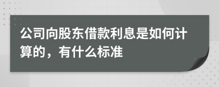 公司向股东借款利息是如何计算的，有什么标准