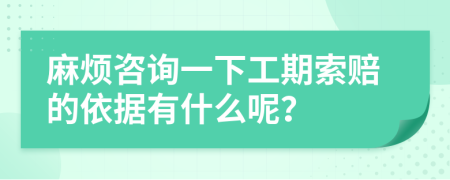麻烦咨询一下工期索赔的依据有什么呢？