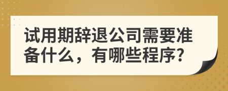 试用期辞退公司需要准备什么，有哪些程序?