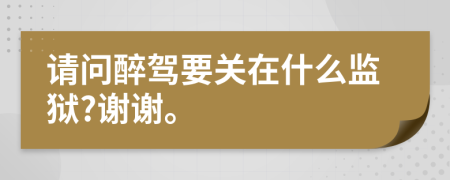 请问醉驾要关在什么监狱?谢谢。