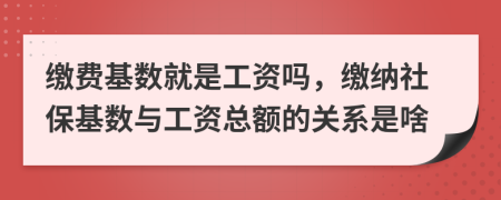 缴费基数就是工资吗，缴纳社保基数与工资总额的关系是啥