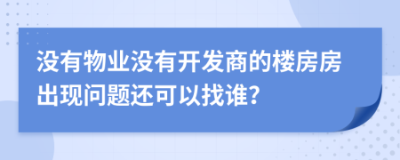 没有物业没有开发商的楼房房出现问题还可以找谁？