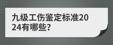 九级工伤鉴定标准2024有哪些？