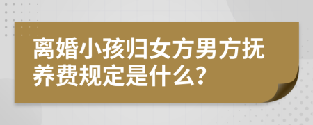 离婚小孩归女方男方抚养费规定是什么？