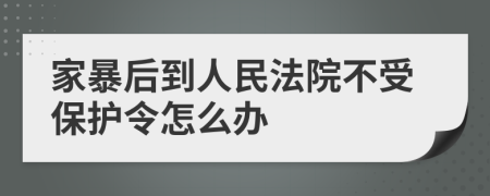 家暴后到人民法院不受保护令怎么办