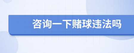 咨询一下赌球违法吗