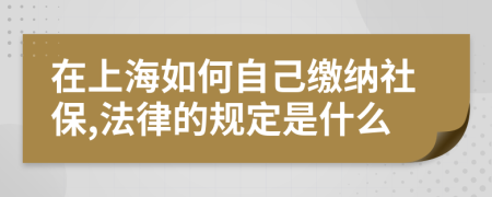 在上海如何自己缴纳社保,法律的规定是什么