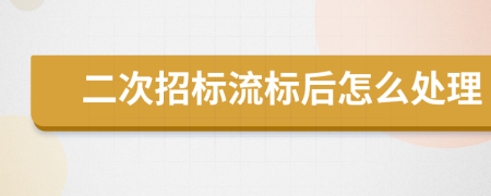 二次招标流标后怎么处理