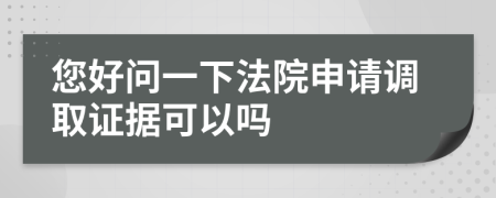 您好问一下法院申请调取证据可以吗