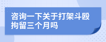 咨询一下关于打架斗殴拘留三个月吗