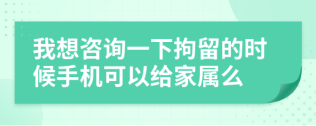 我想咨询一下拘留的时候手机可以给家属么