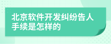 北京软件开发纠纷告人手续是怎样的