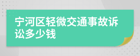 宁河区轻微交通事故诉讼多少钱