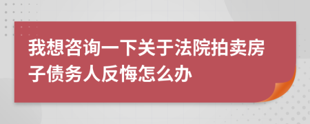 我想咨询一下关于法院拍卖房子债务人反悔怎么办