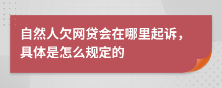 自然人欠网贷会在哪里起诉，具体是怎么规定的