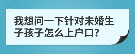 我想问一下针对未婚生子孩子怎么上户口？