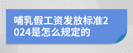 哺乳假工资发放标准2024是怎么规定的