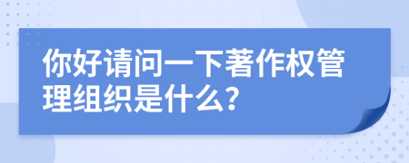你好请问一下著作权管理组织是什么？