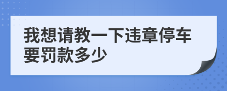 我想请教一下违章停车要罚款多少