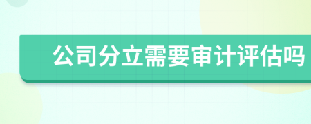 公司分立需要审计评估吗