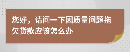您好，请问一下因质量问题拖欠货款应该怎么办