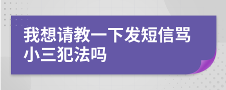 我想请教一下发短信骂小三犯法吗