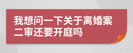 我想问一下关于离婚案二审还要开庭吗