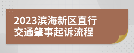 2023滨海新区直行交通肇事起诉流程