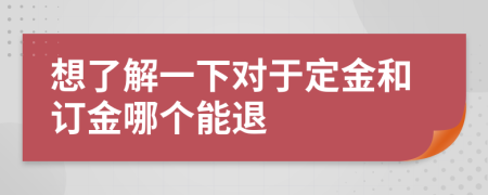 想了解一下对于定金和订金哪个能退
