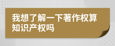 我想了解一下著作权算知识产权吗