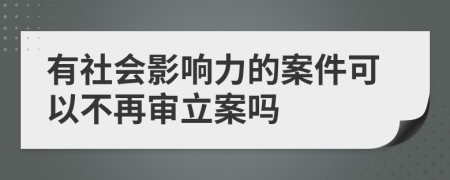 有社会影响力的案件可以不再审立案吗